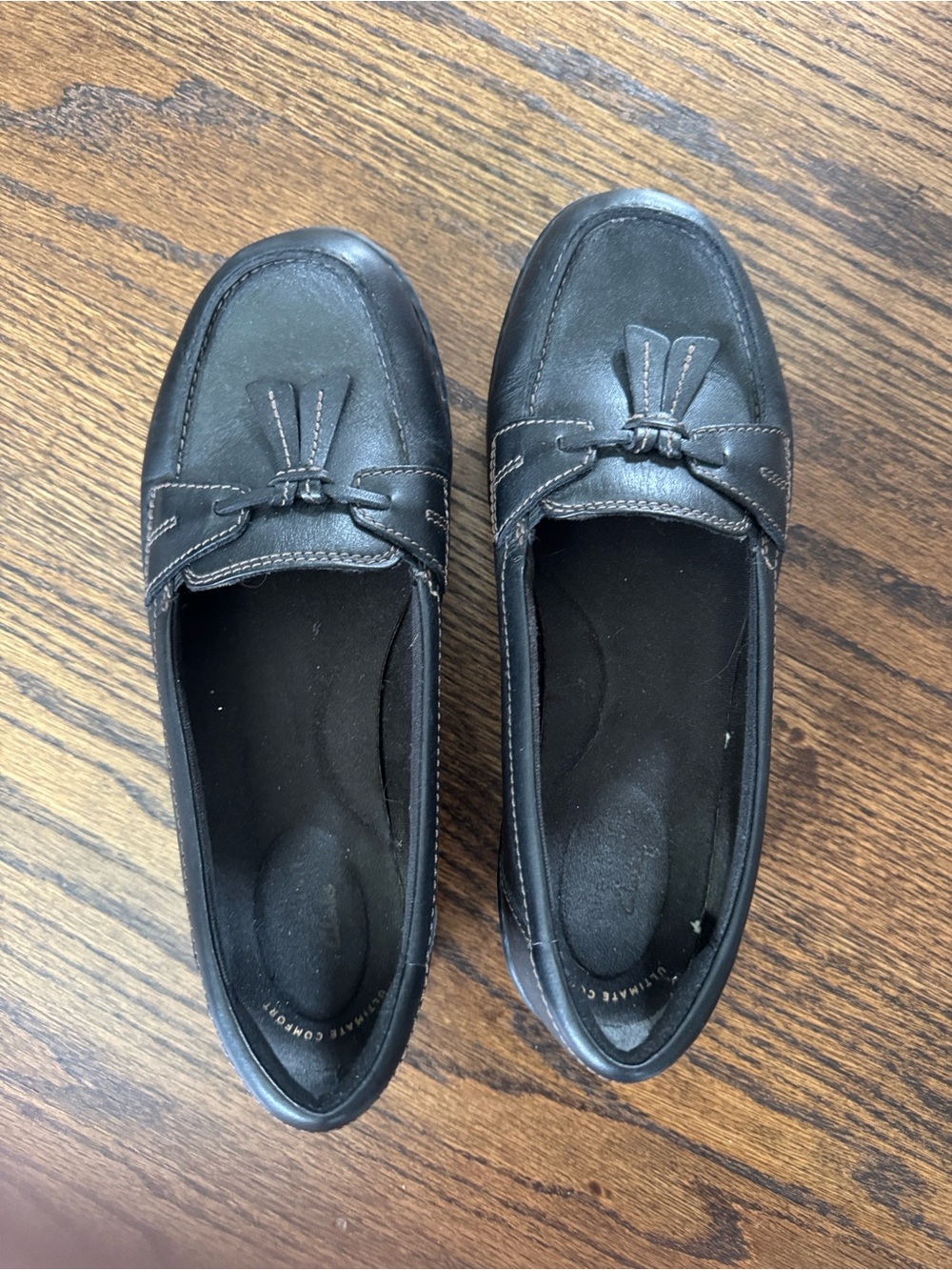 Clarks Black Slip-On Comfort Loafers